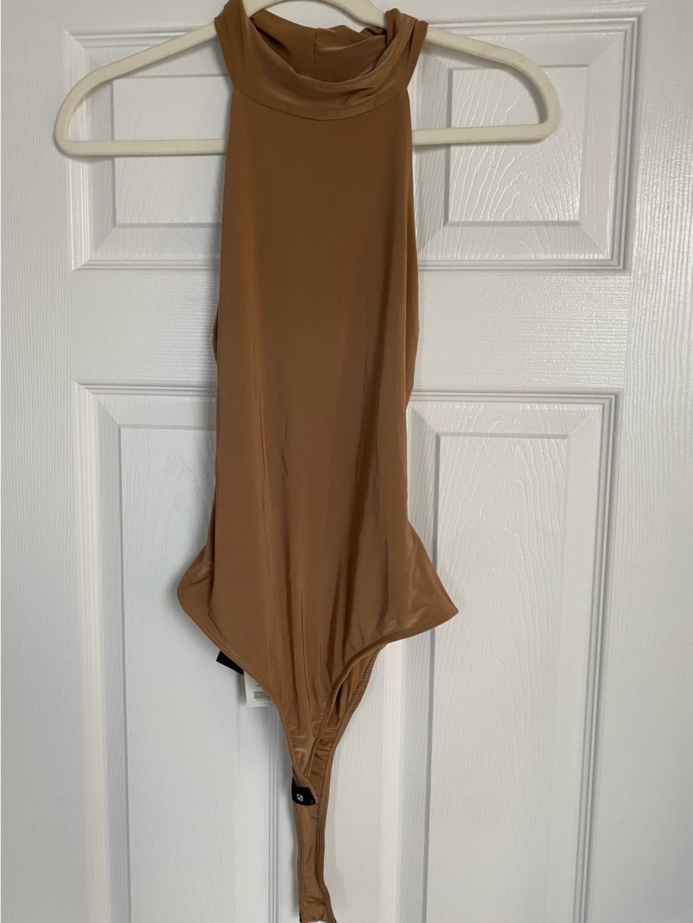Women’s High-Neck Brown Stretch Skirt